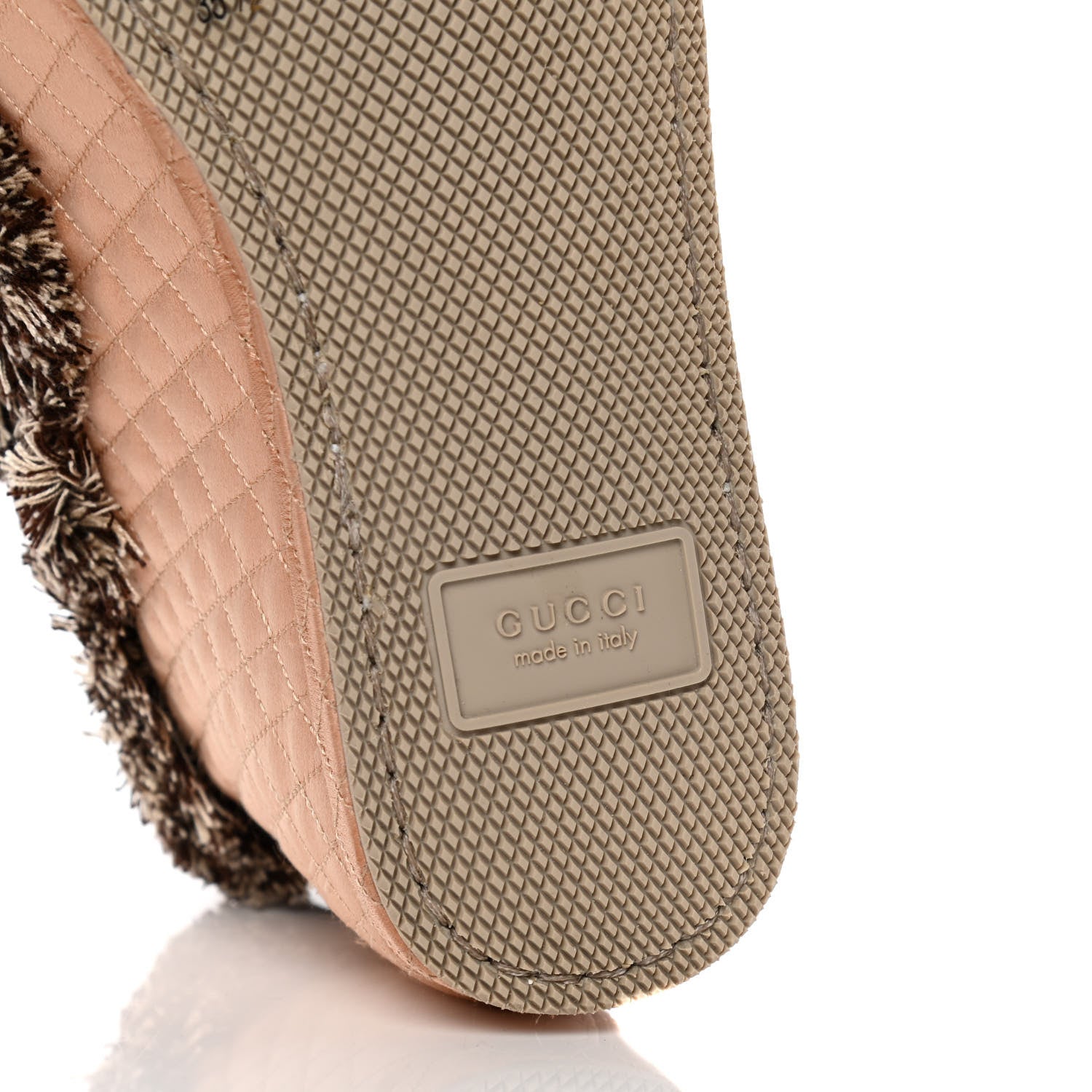 Gucci Satin Quilted Womens Fria Horsebit Loafers 35.5 Apricot Beige 8 of 10