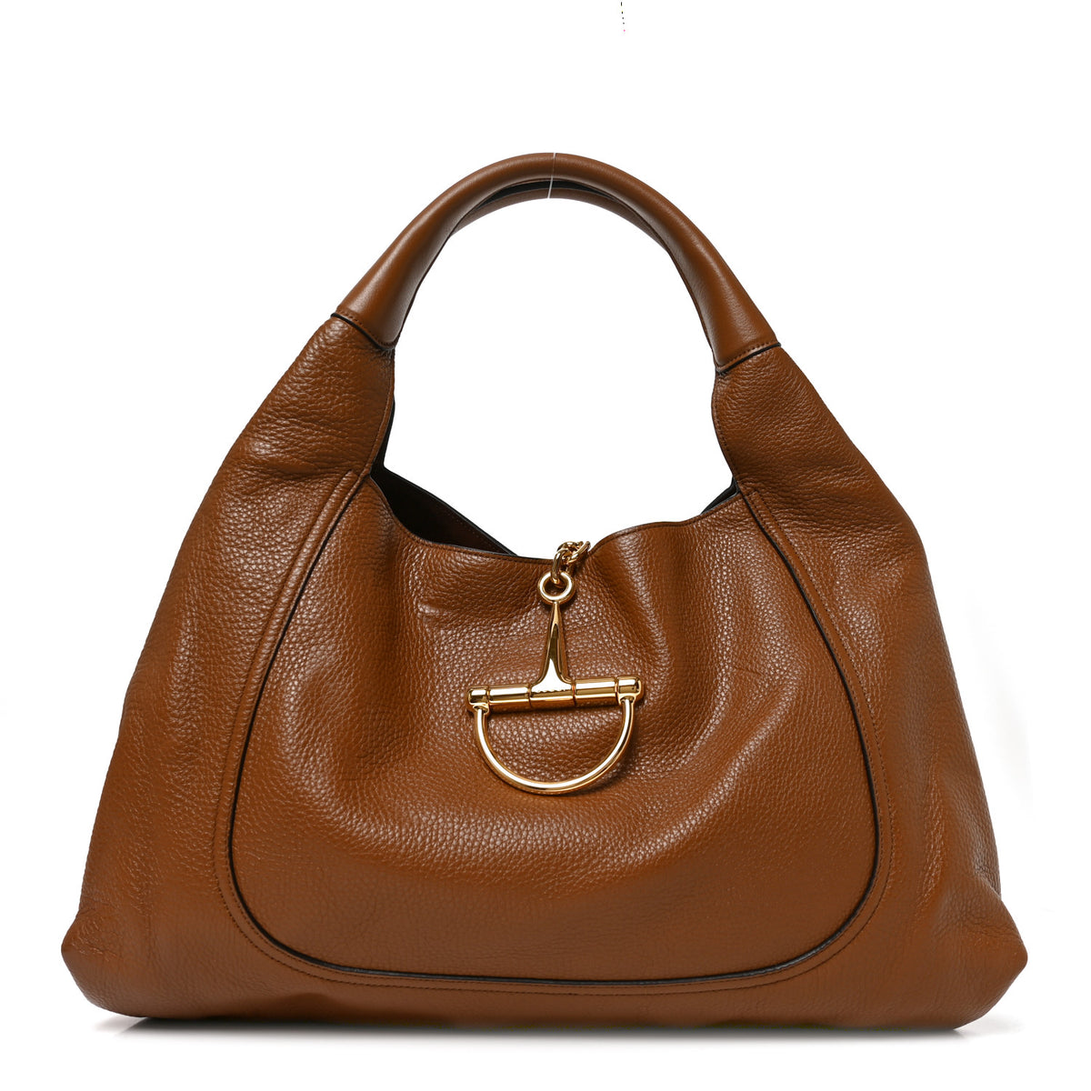 Grained Calfskin Softbit Maxi Shoulder Bag Brown