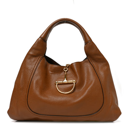 Gucci Grained Calfskin Softbit Maxi Shoulder Bag Brown 1 of 11