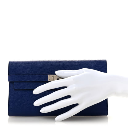 Hermes Epsom Kelly Longue Wallet Bleu Electrique 2 of 8