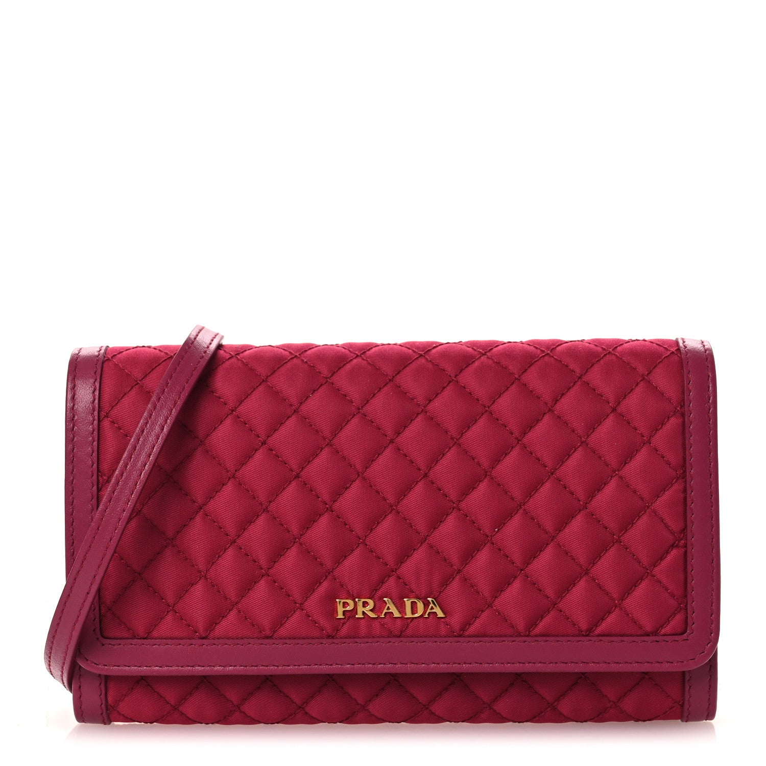 Prada Tessuto Quilted Mini Crossbody Wallet Ibisco 1 of 11