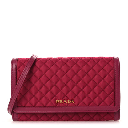 Prada Tessuto Quilted Mini Crossbody Wallet Ibisco 1 of 11