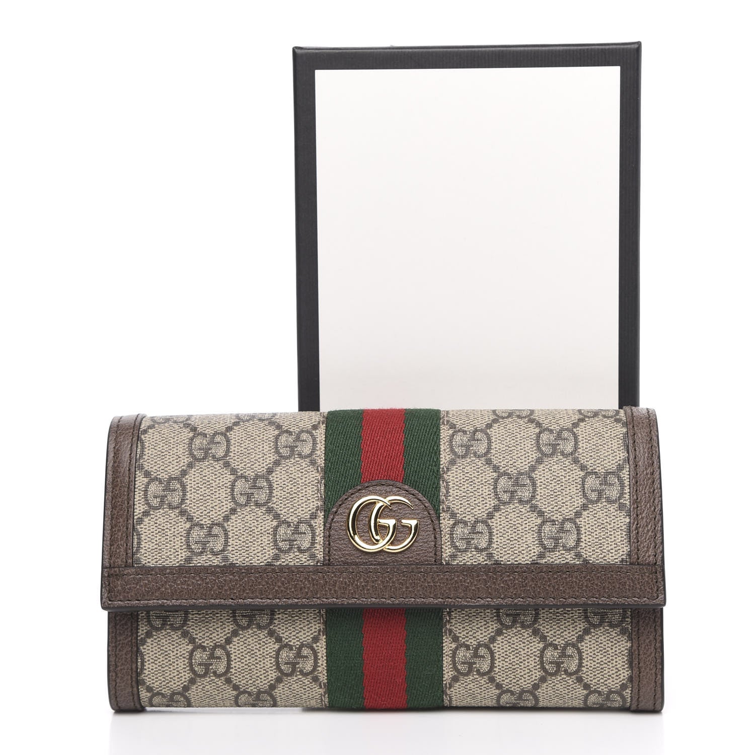 Gucci GG Supreme Monogram Web Ophidia Continental Wallet Brown 11 of 11