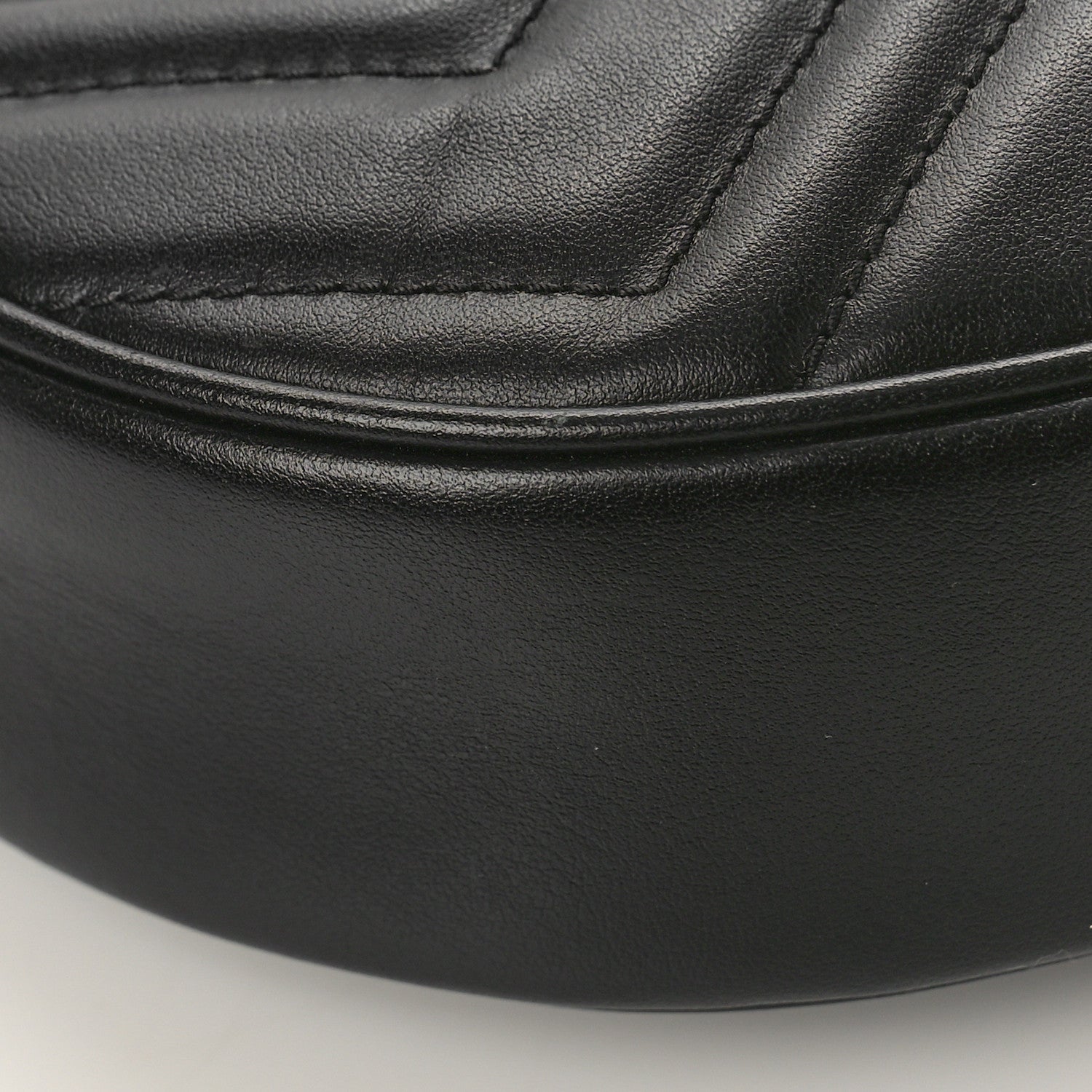 Gucci Calfskin Matelasse Chevron Mini GG Marmont Half Moon Hobo Black 7 of 8