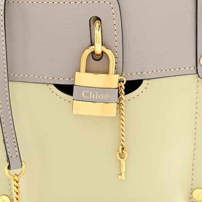 Chloe Shiny Calfskin Goatskin Mini Aby Bi-Color Bucket Light Eucalyptus 8 of 10