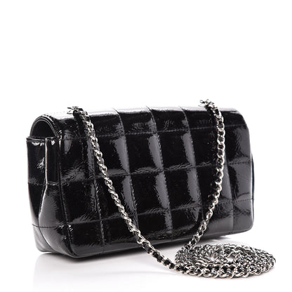 Chanel Distress Patent Quilted Mini Chocolate Bar Flap Black 3 of 9
