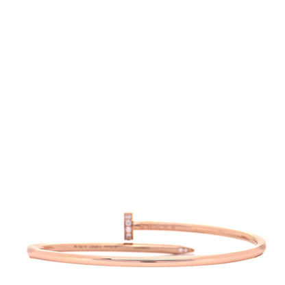 Cartier 18K Pink Gold Diamond Small Juste Un Clou Bracelet 15 3 of 5