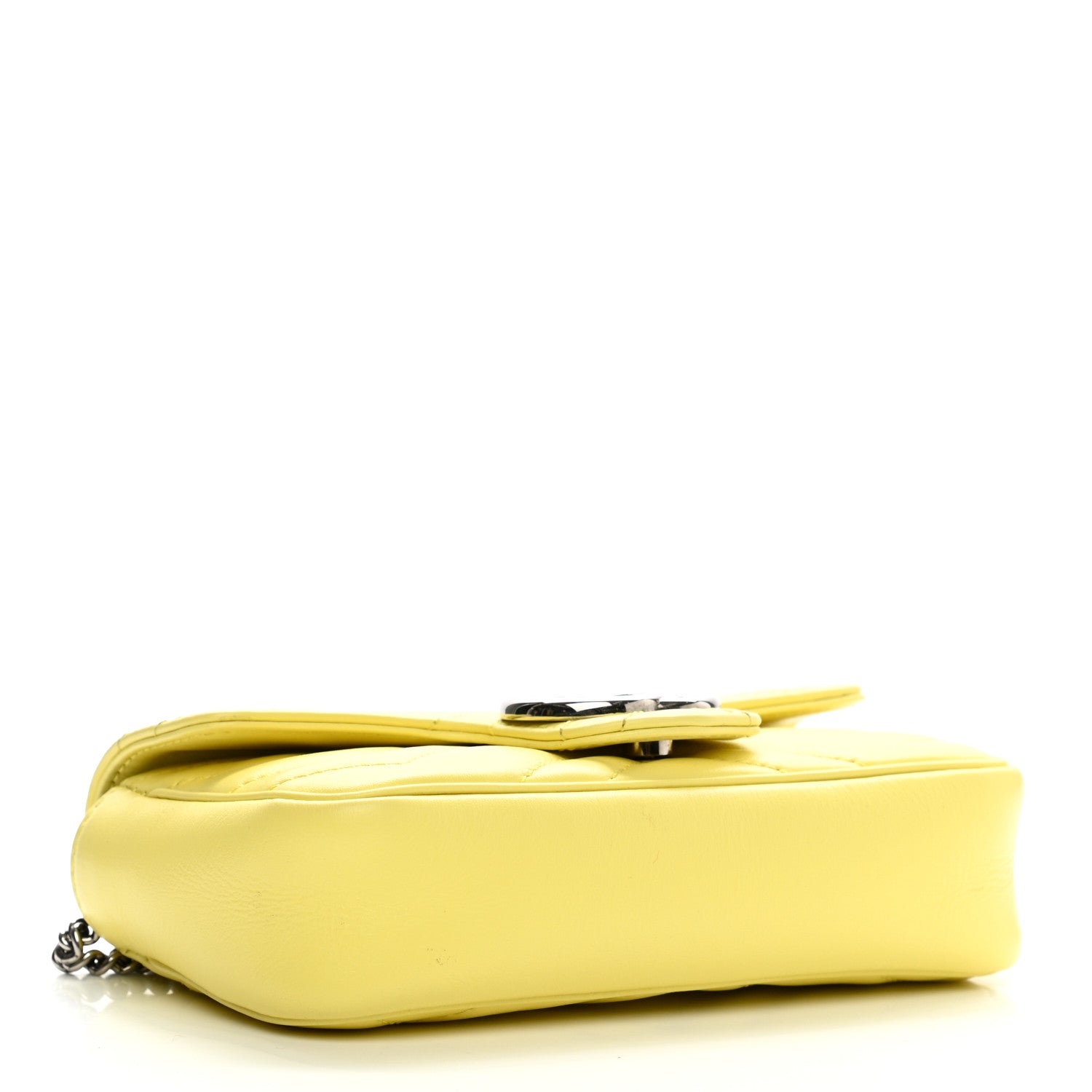 Gucci Calfskin Matelasse Super Mini GG Marmont Shoulder Bag Banana 3 of 10