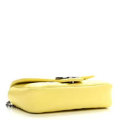 Gucci Calfskin Matelasse Super Mini GG Marmont Shoulder Bag Banana 3 of 10