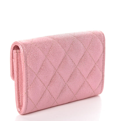 Chanel Iridescent Caviar Quilted Flap Card Holder Rose Pink 3 of 9