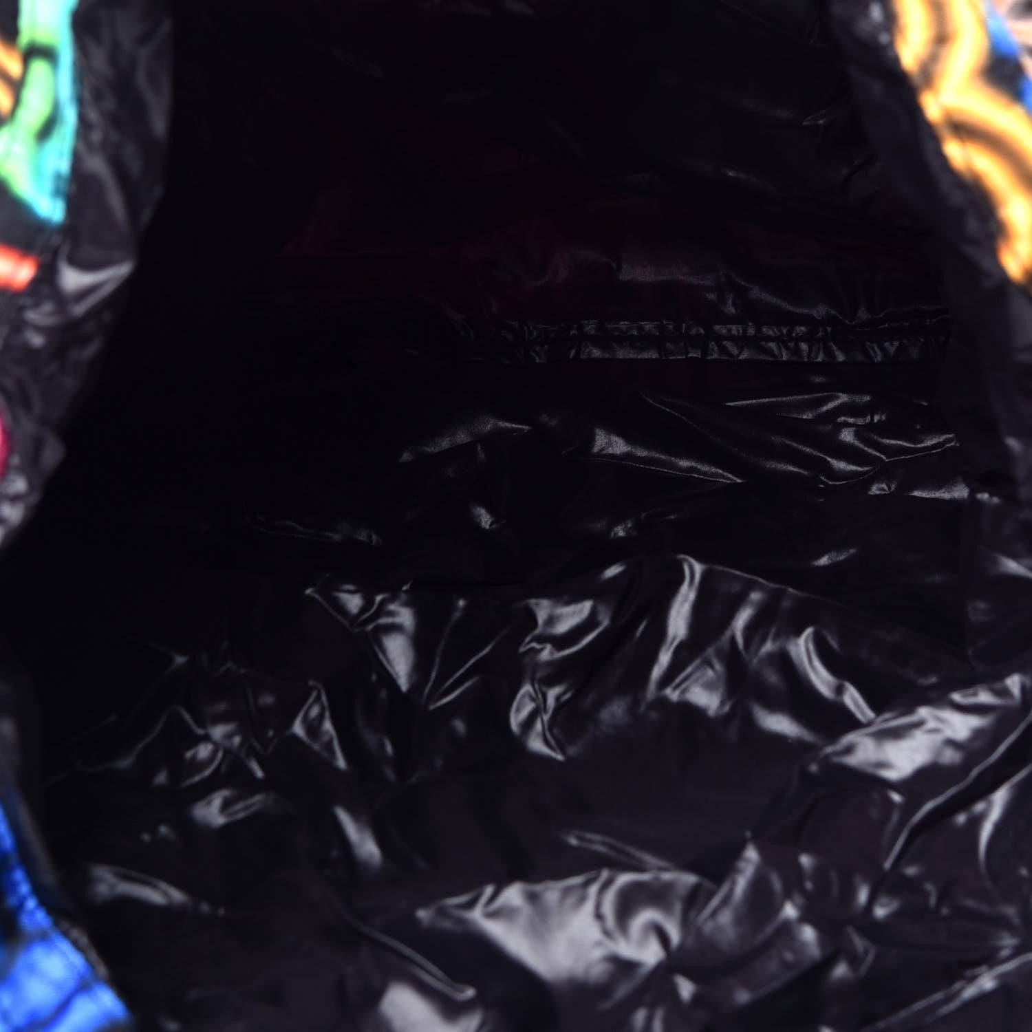 Chanel Caviar Fabric Graffiti Foldable Tote Bag With Chain Black Multicolor 10 of 17
