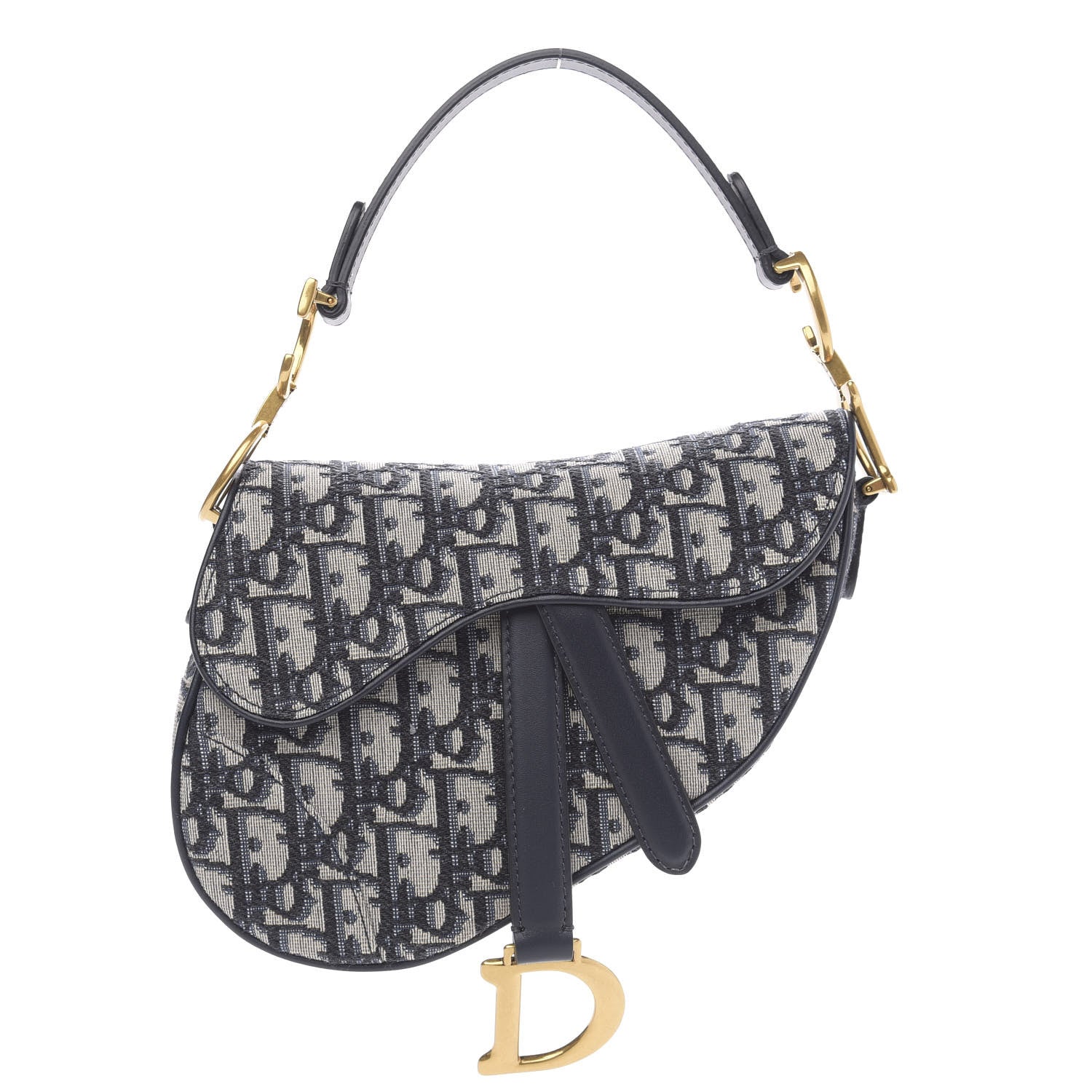 Christian Dior Oblique Mini Saddle Bag Blue 1 of 10
