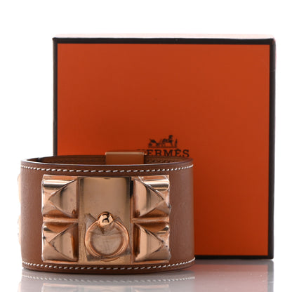 Hermes Barenia Collier De Chien CDC Bracelet L Fauve 7 of 7