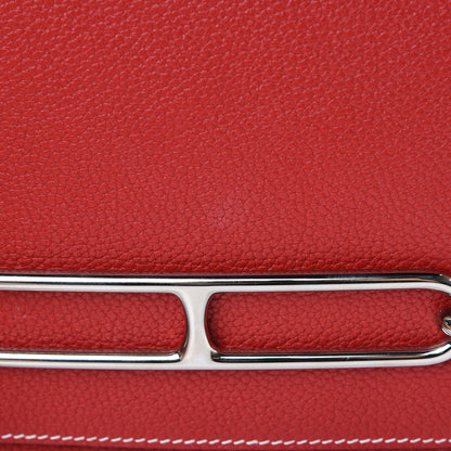 Hermes Taurillon Clemence Sac Roulis 23 Rouge Casaque 7 of 11