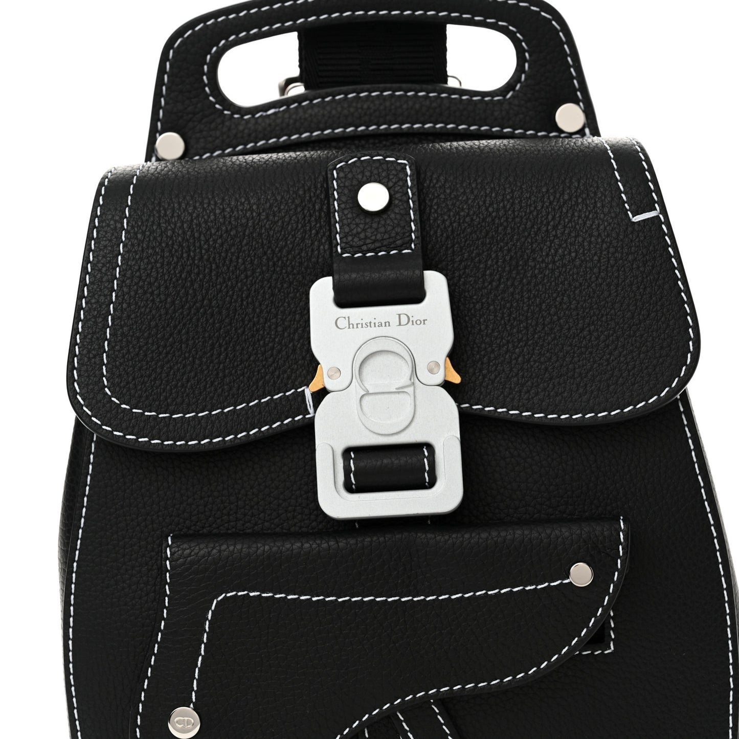 Grained Calfskin Mini Gallop Sling Bag Black