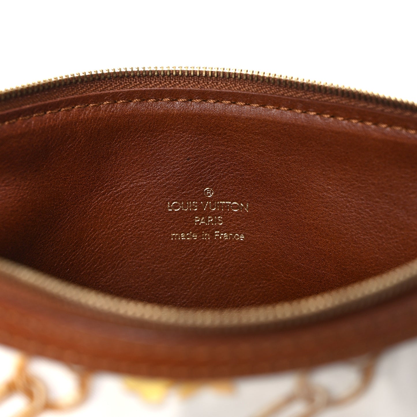 Monogram Charms Pochette Accessories Bag White