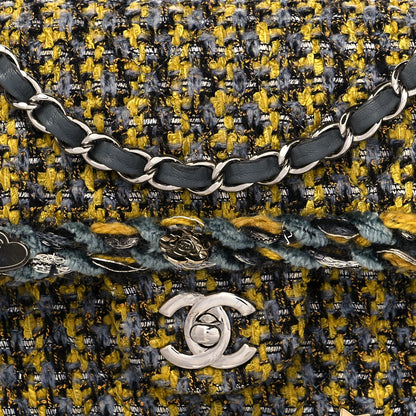 Chanel Tweed Braided Charms Small Flap Yellow Grey Black 9 of 12