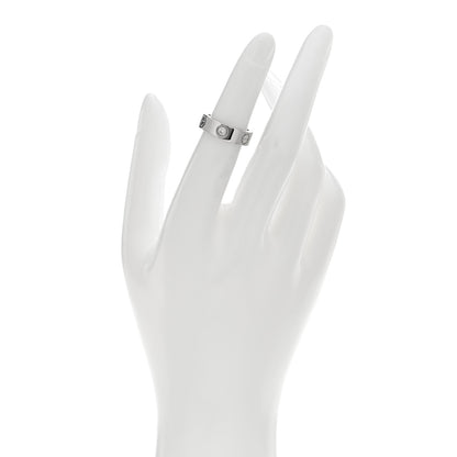 Cartier 18K White Gold 3 Diamond 5.5mm LOVE Ring 48 4.5 2 of 5