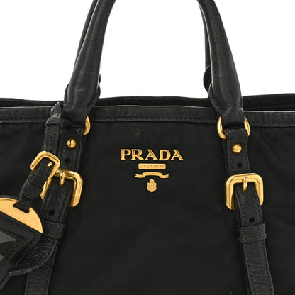 Prada Tessuto Nylon Vitello Daino Tote Black 7 of 10