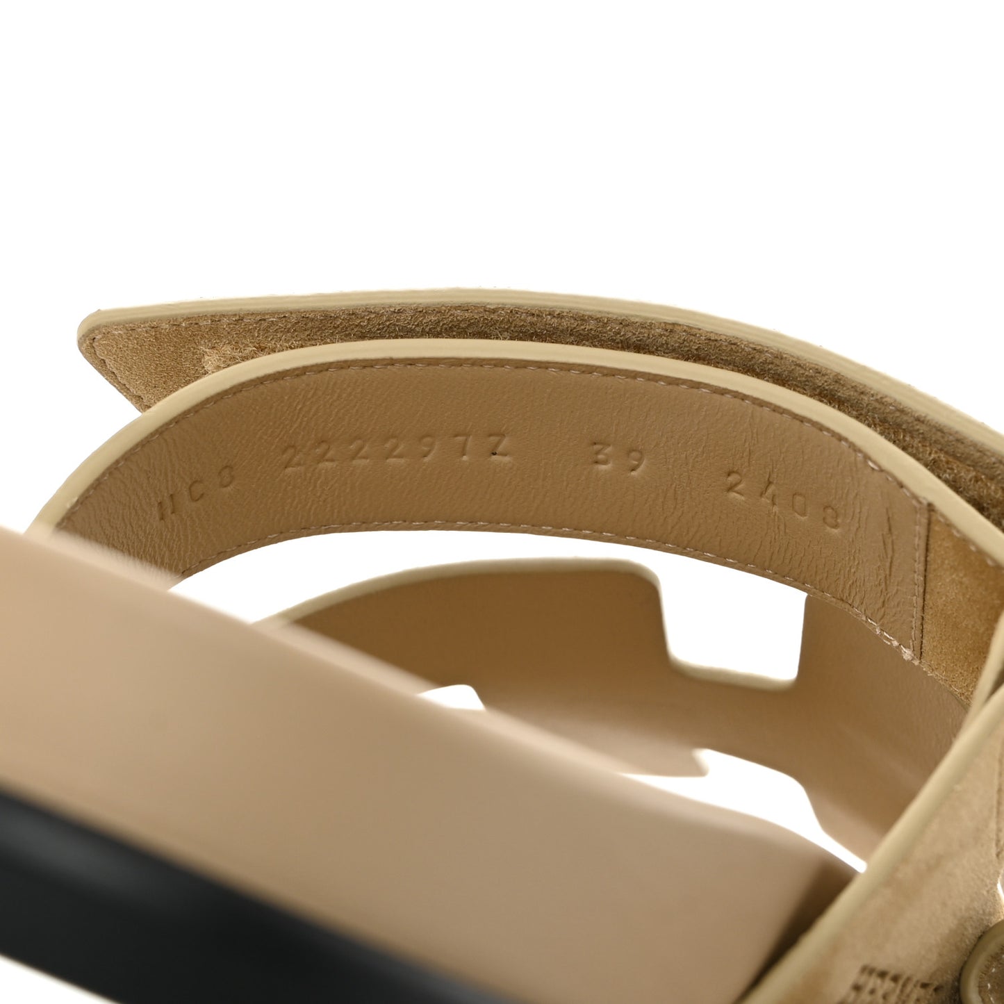 Suede Goatskin Womens Chypre Sandals 39 Beige Lin