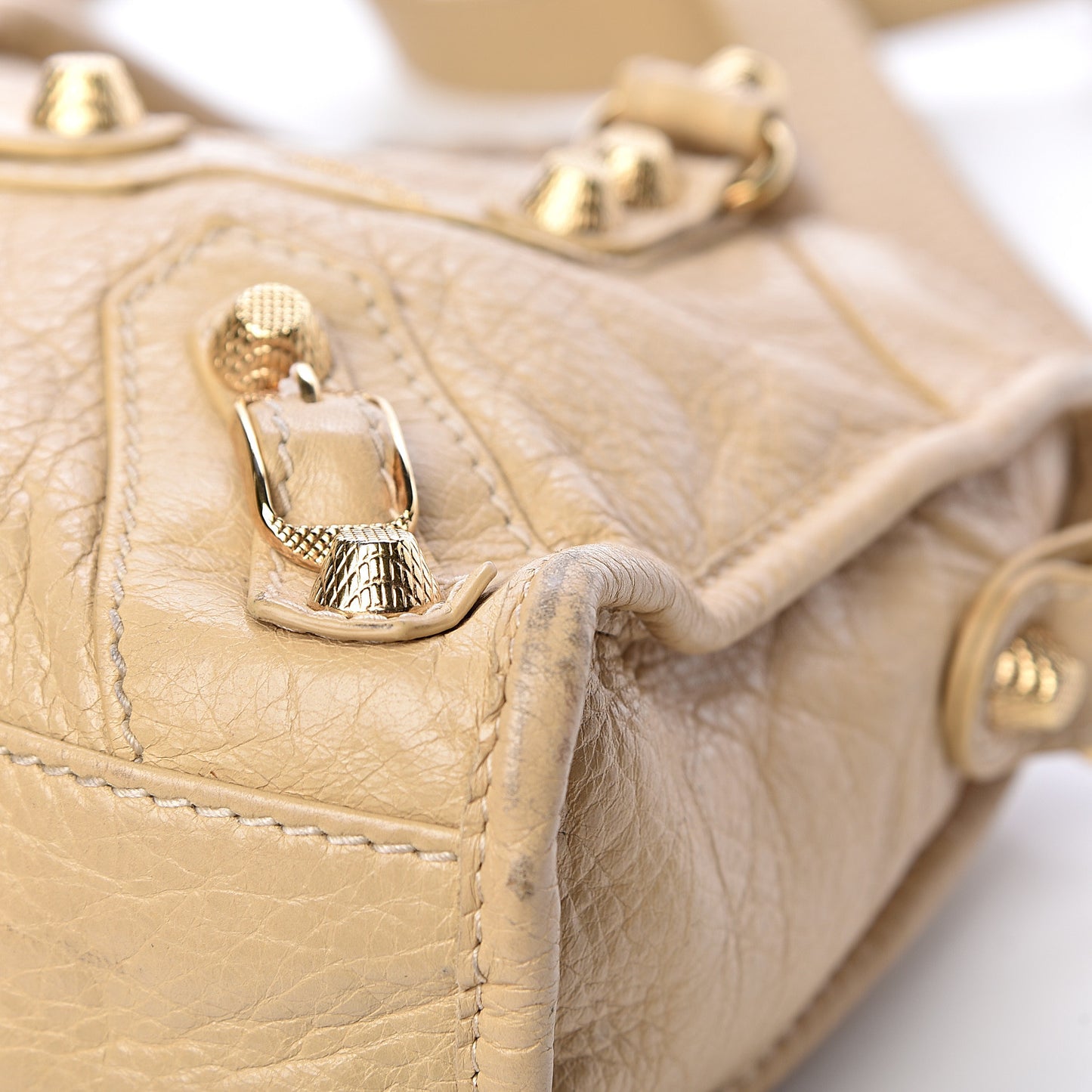 Agneau Giant 12 Gold Hardware Mini City Beige Oryx
