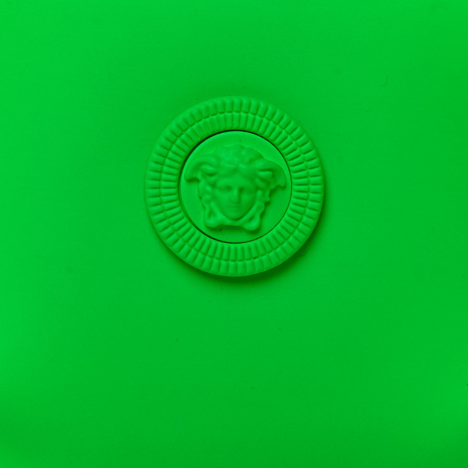 Versace Rubber Calfskin Medusa Key Pouch Neon Green 7 of 7