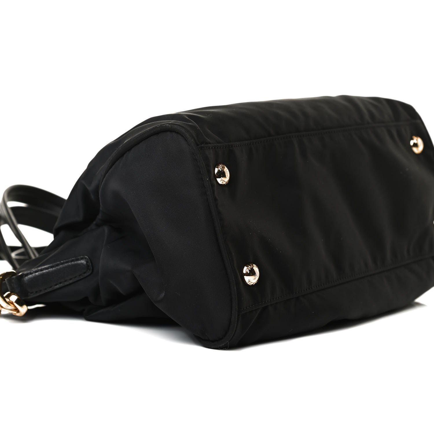 Prada Nylon Soft Calfskin Tote Black 7 of 12