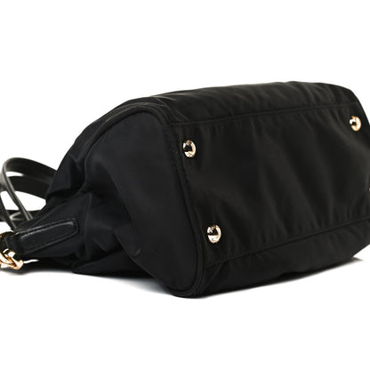 Prada Nylon Soft Calfskin Tote Black 7 of 12