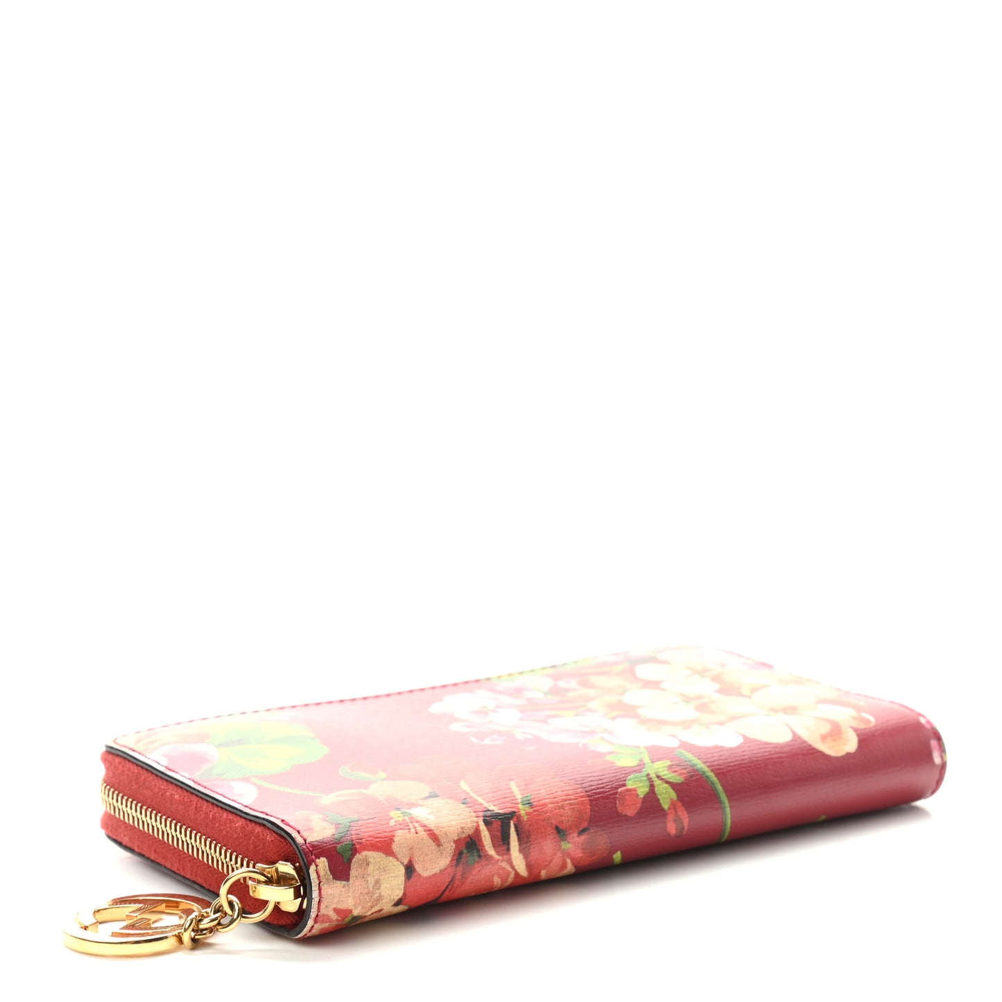 Calfskin Blooms Print Icon Zip Around Wallet Romantic Cherry Multicolor
