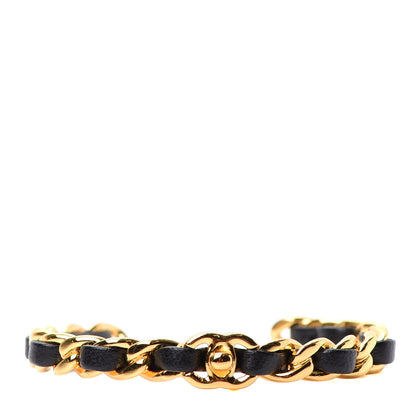 Chanel Lambskin More Is More Cuff Bracelet Black Gold 1 of 4