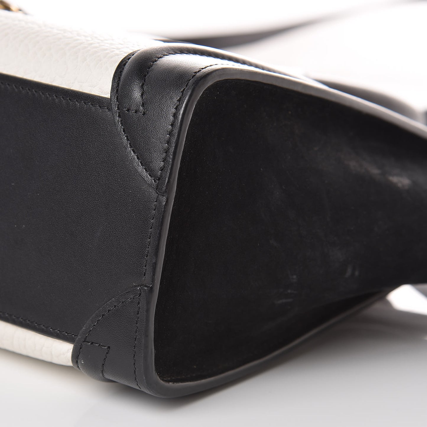 Bullhide Calfskin Nubuck Bi-Color Nano Luggage Black White