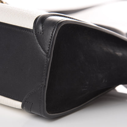 Celine Bullhide Calfskin Nubuck Bi-Color Nano Luggage Black White 11 of 11