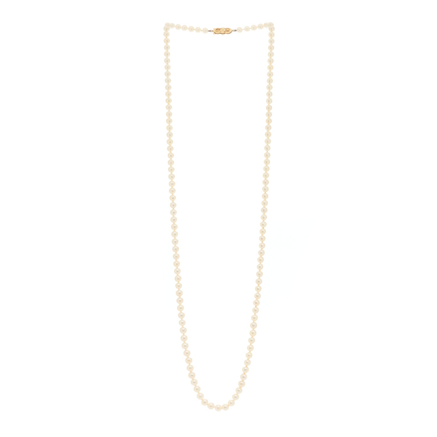 Mikimoto 18K Yellow Gold Akoya Cultured Pearl 5.5-6mm Strand Necklace 2 of 5