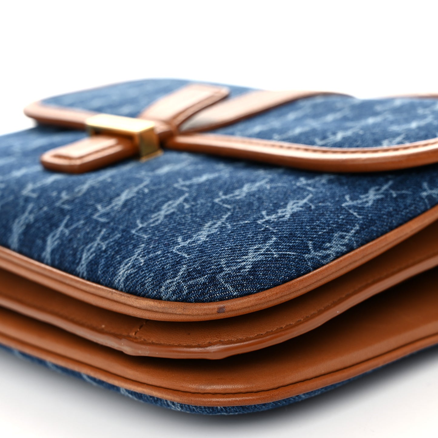 Suede All-Over Monogram Small Le Monogramme Satchel Denim