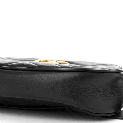 Gucci Calfskin Matelasse GG Marmont Belt Bag 85 34 Black 10 of 10
