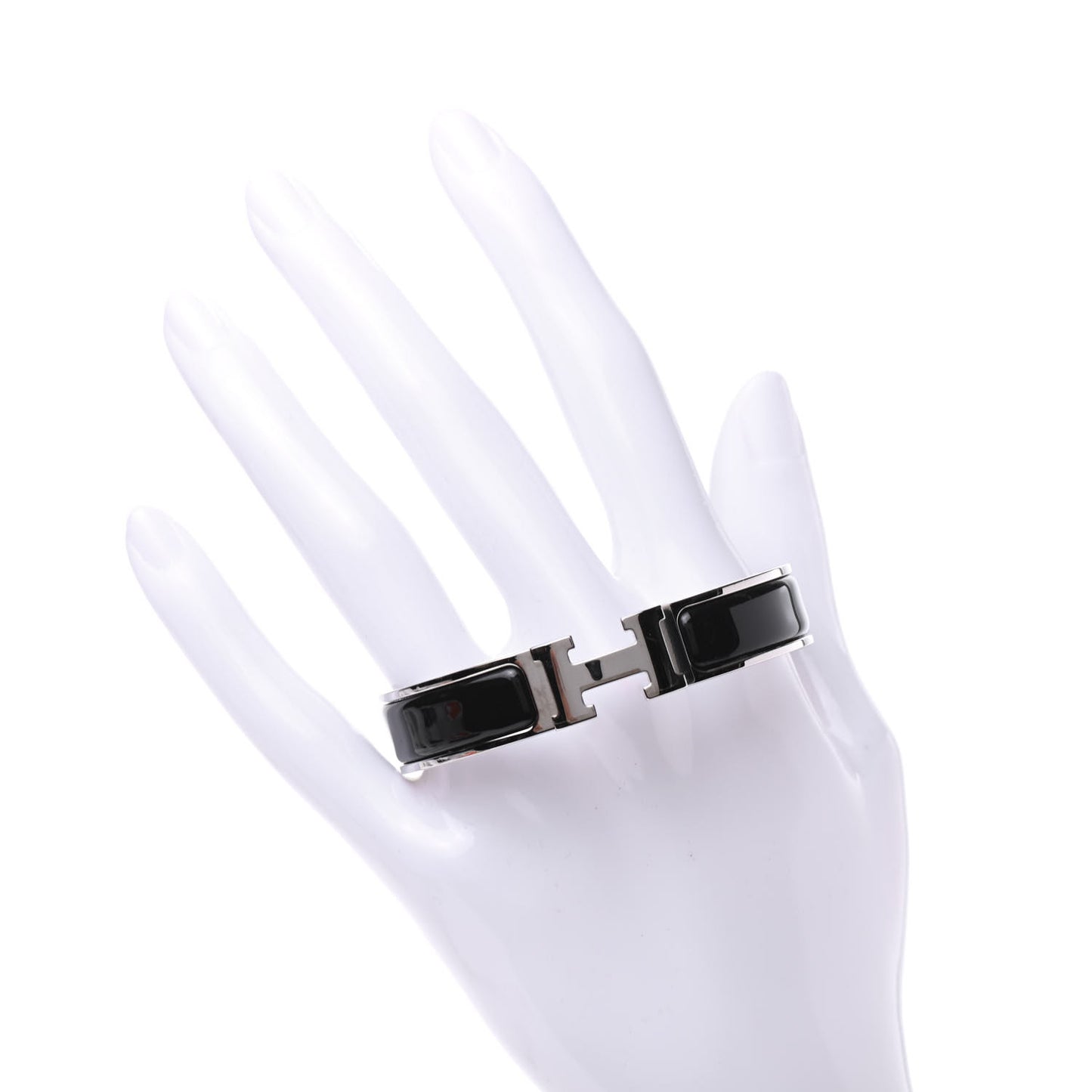 Enamel Narrow Clic Clac H Bracelet PM Black