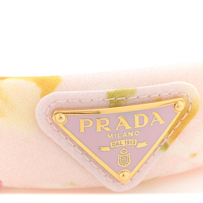 Prada Tessuto Bouquet Triangle Logo Thin Headband Alabastro 4 of 7