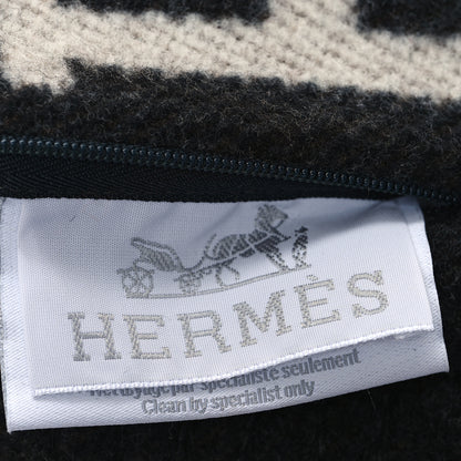 Hermes Wool Cashmere Avalon Pillow PM Ecru Gris Fonce 3 of 3