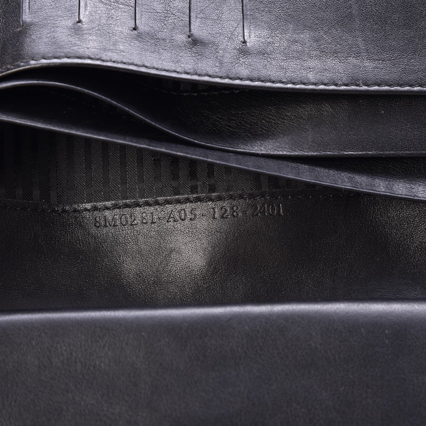 Patent Fendilicious Embossed Quilted Wallet On Chain Black