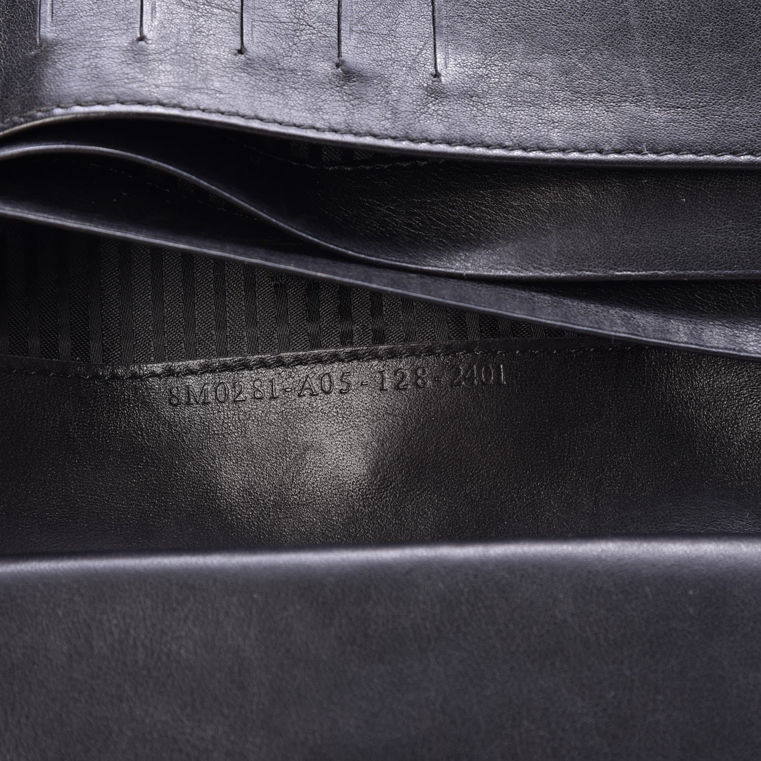 Fendi Patent Fendilicious Embossed Quilted Wallet On Chain Black 9 of 11