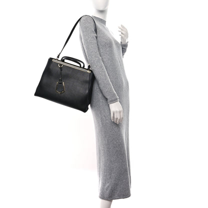 Fendi Vitello Elite Flamingo Regular 2Jours Tote Black 3 of 8