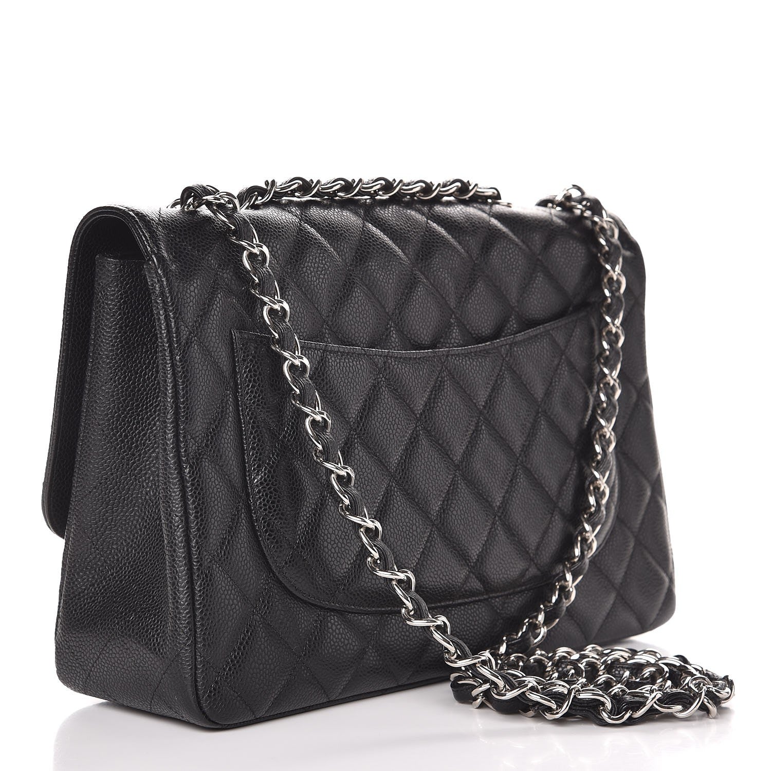 Chanel Caviar Quilted Jumbo Single Flap Black 3 of 11
