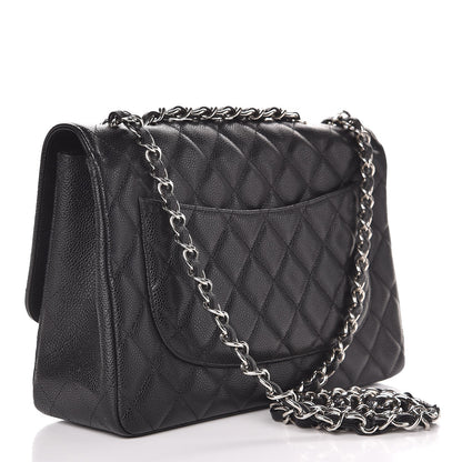 Chanel Caviar Quilted Jumbo Single Flap Black 3 of 11