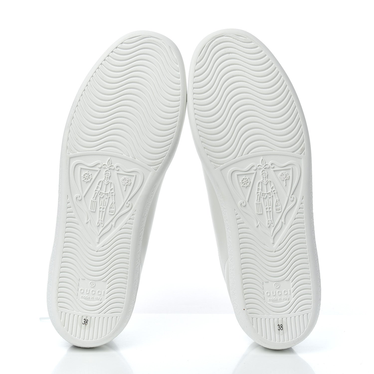 Gucci Calfskin Interlocking G Perforated Womens Ace Sneakers 38 White Grey Sky 5 of 9