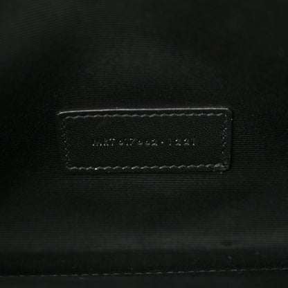 Saint Laurent Grain De Poudre Matelasse Chevron Monogram Envelope Clutch Black 7 of 8