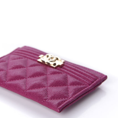 Chanel Caviar Quilted Boy Card Holder Fuchsia 7 of 11