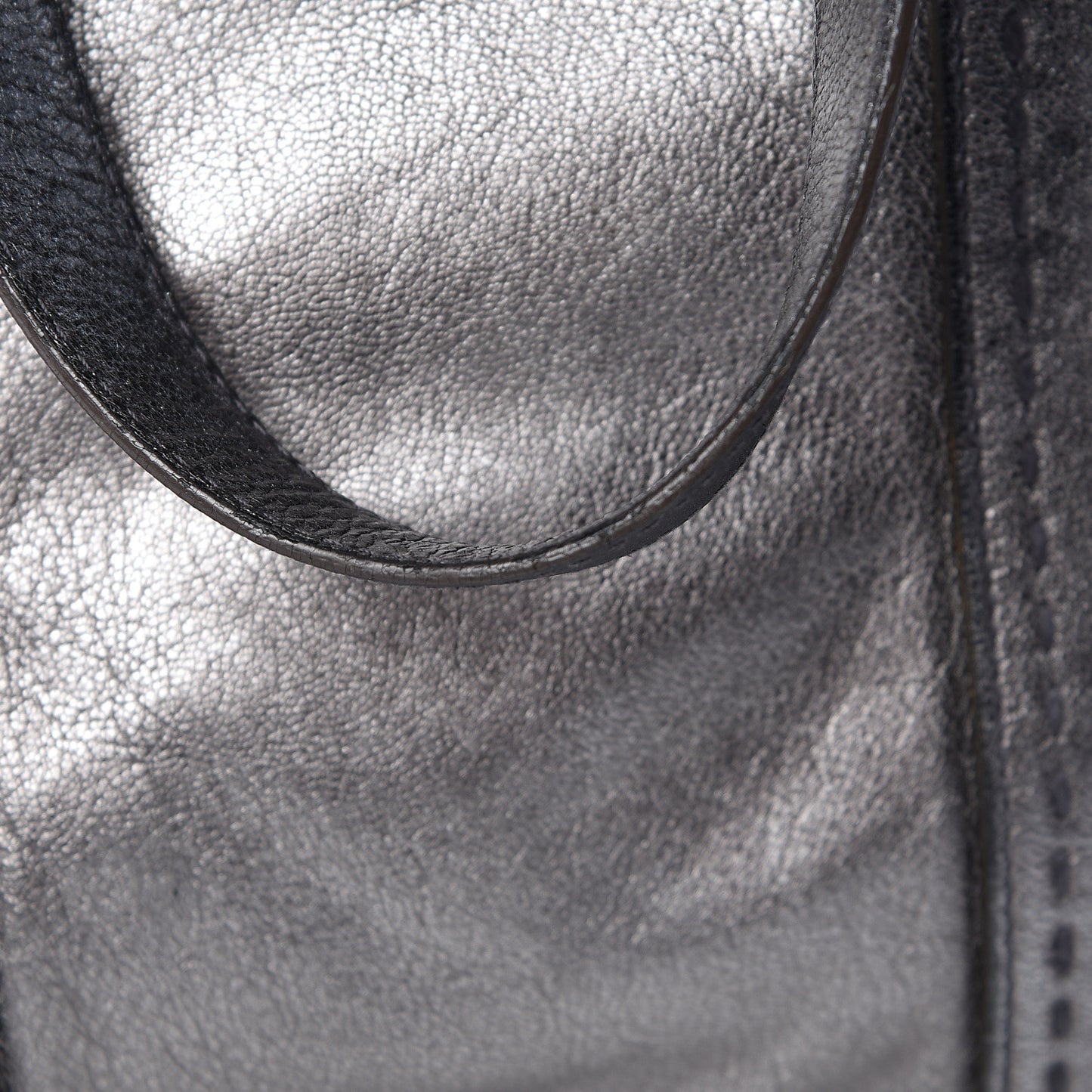 Metallic Calfskin Oversized Muse Gunmetal