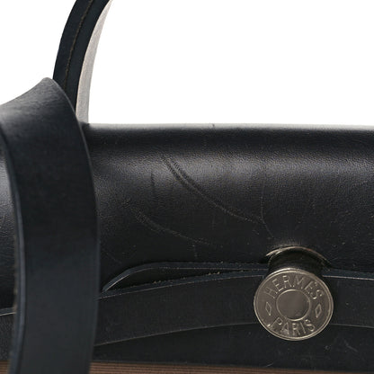 Hermes Vache Hunter Toile Herbag Zip 31 PM Etoupe Bleu Indigo 11 of 16