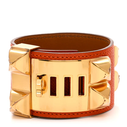 Hermes Epsom Collier De Chien CDC Bracelet S Orange 3 of 5