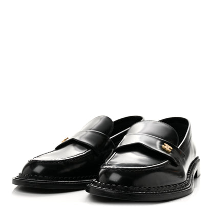 Chanel Shiny Calfskin Pearl CC Loafers 39 Black 4 of 10